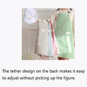 Kitchen Home Cooking Apron Restaurant Works Striped Cotton And Linen Apron(Coffee)