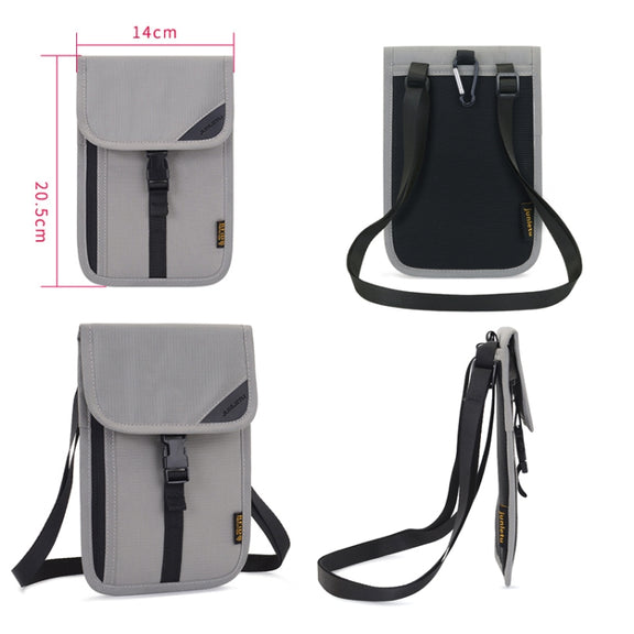 1062 Travel Passport Bag RFID Multi-Function Document Holder Hanging Neck Ticket Protective Case(Black)