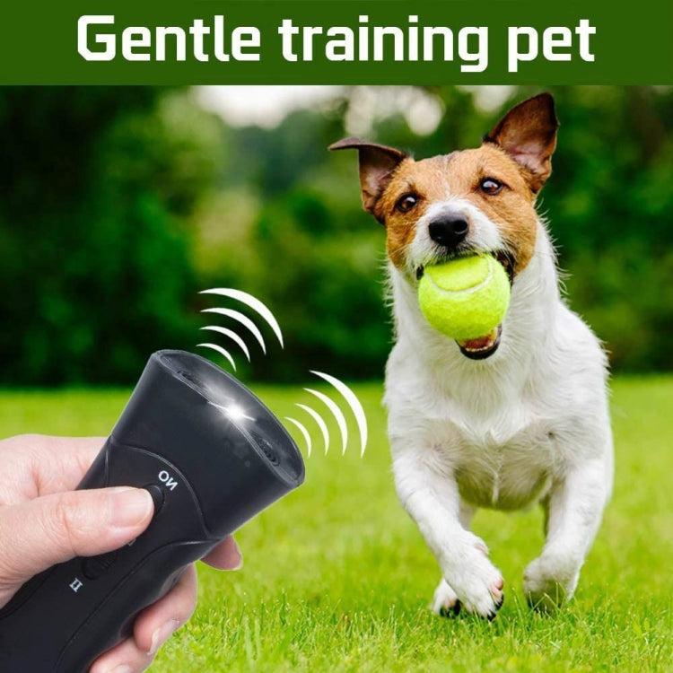 LED Flashlight Ultrasonic Dog Repeller Portable Dog Trainer, Colour: Single-headed Yellow(Colorful Package)