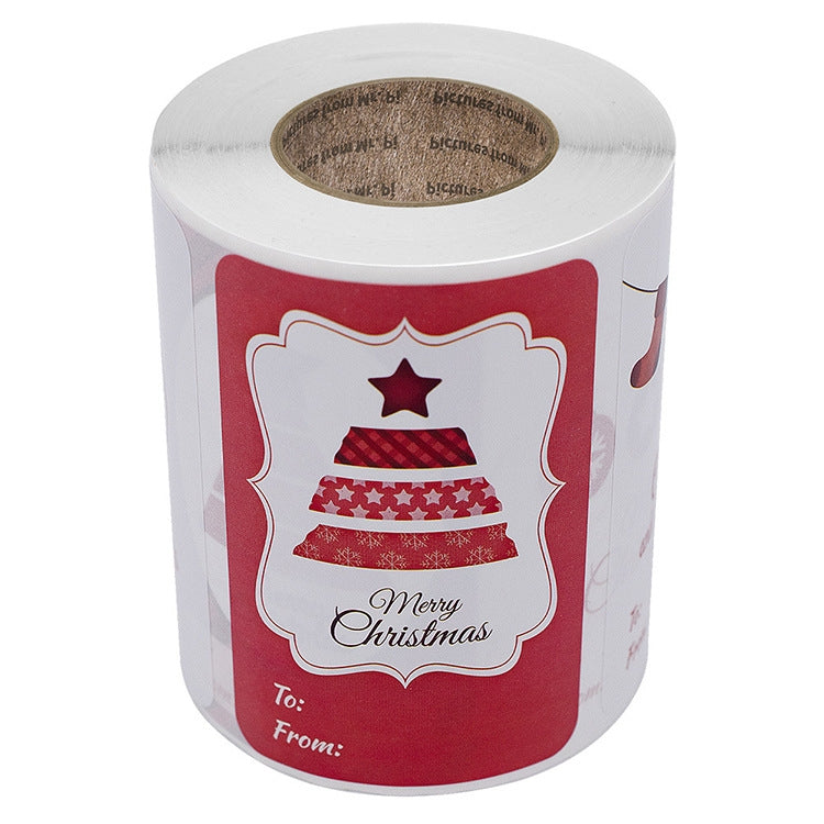 LG-Q090904-50/75 Red Christmas Elk Sticker Self Adhesive Gift Label, Size: 50x76mm(Red)