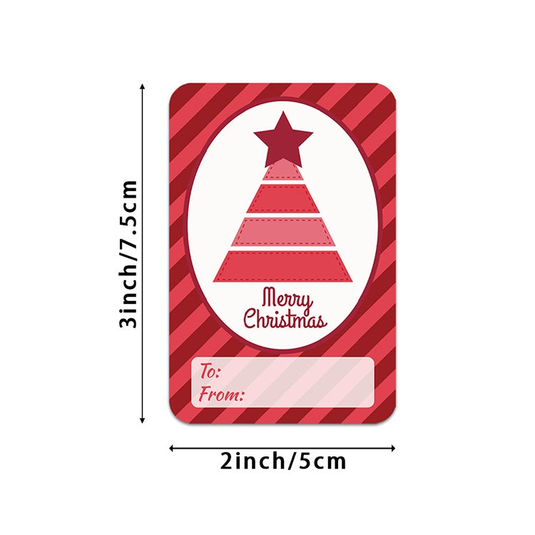 LG-Q090904-50/75 Red Christmas Elk Sticker Self Adhesive Gift Label, Size: 50x76mm(Red)