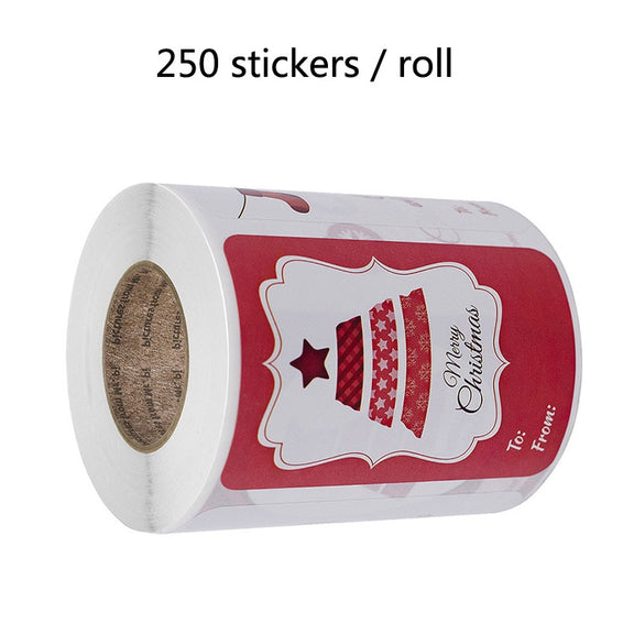 LG-Q090904-50/75 Red Christmas Elk Sticker Self Adhesive Gift Label, Size: 50x76mm(Red)