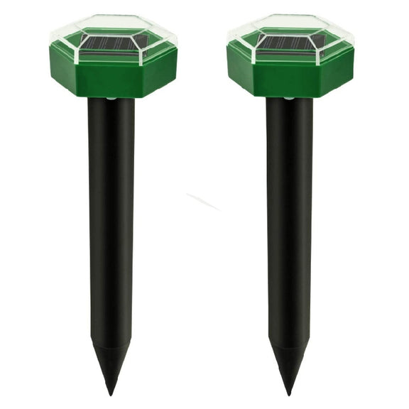 Outdoor Hexagonal Solar Ultrasonic Mole Repeller Inserted Into The Lawn Outdoor Animal Repeller(Green)