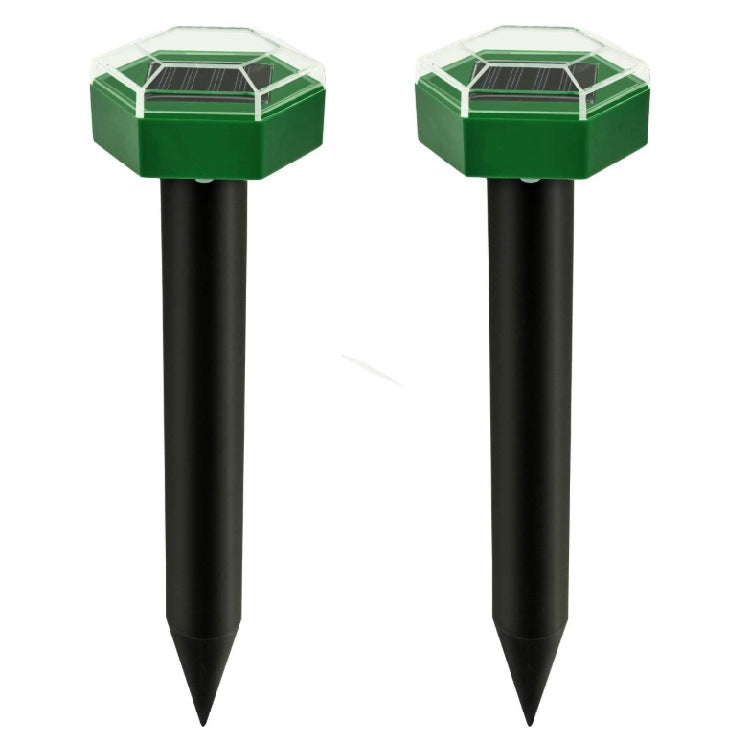 Outdoor Hexagonal Solar Ultrasonic Mole Repeller Inserted Into The Lawn Outdoor Animal Repeller(Green)