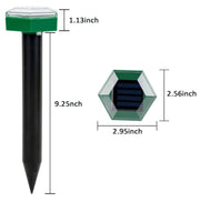 Outdoor Hexagonal Solar Ultrasonic Mole Repeller Inserted Into The Lawn Outdoor Animal Repeller(Green)