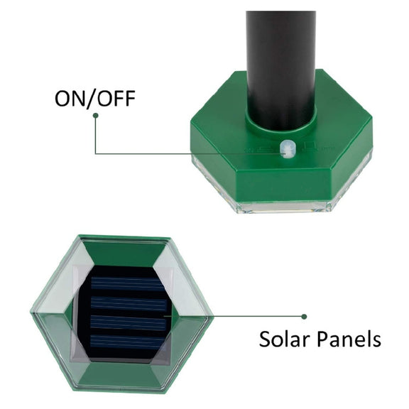 Outdoor Hexagonal Solar Ultrasonic Mole Repeller Inserted Into The Lawn Outdoor Animal Repeller(Green)