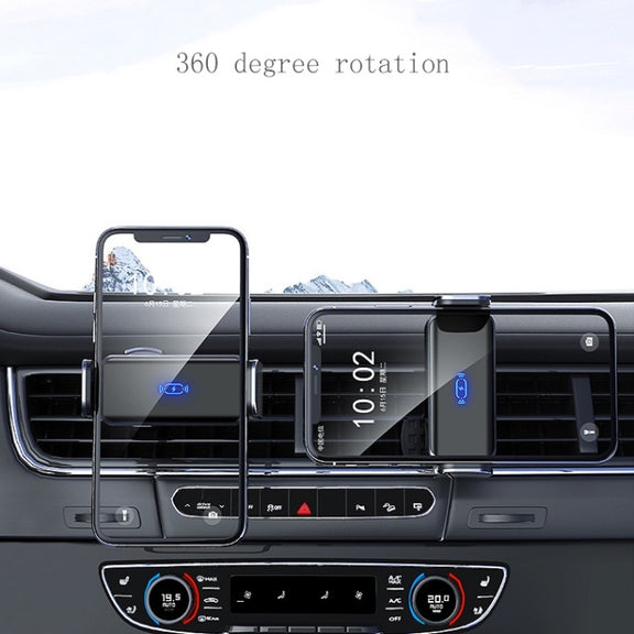 Vehicle-mounted Intelligent Induction Electric Mobile Phone Holder Car Air Outlet Navigation Frame(Abyss Black)