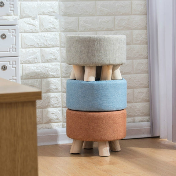 Fashion Creative Small Stool Living Room Home Solid Wood Small Chair(Green)