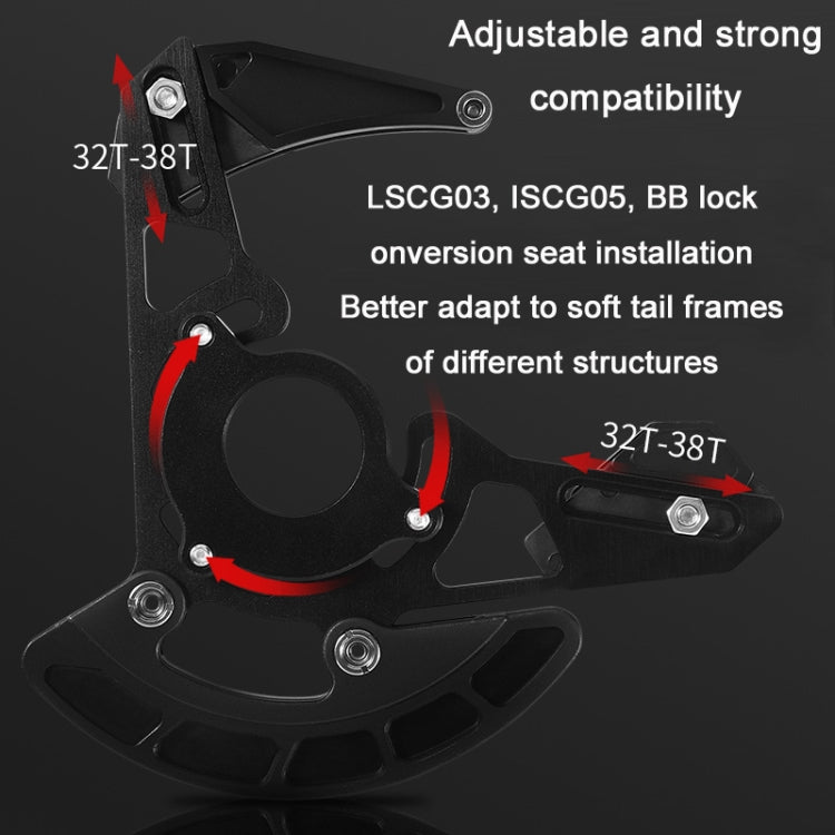 WEST BIKING YP0719259 Mountain Bike Chain Guide Support 32T-38T Gear Piece(Black)