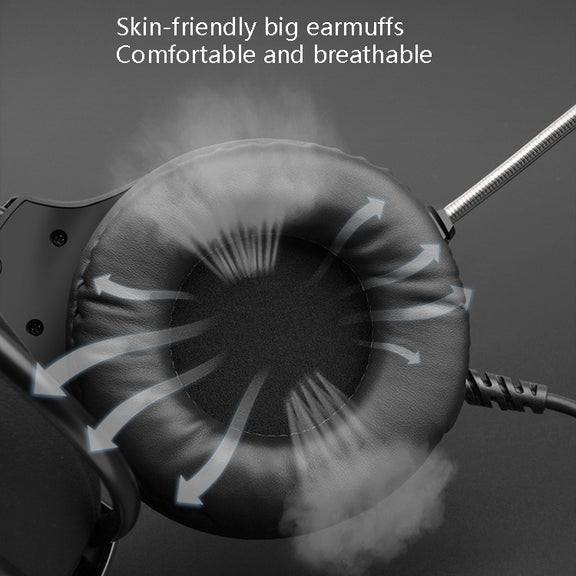 Smailwolf AK3 Headset Game Headphones Wired Luminous Desktop Computer Headset, Style: 3.5mm Double Plug