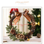 Christmas Decoration Wreath Garland Rattan Door Hanging, Specification: Lemon