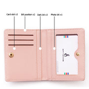BATSIOE Short Type Ladies Wallet Small Fresh Two-Fold Student Bag Simple Multi-Card Coin Purse(Green)