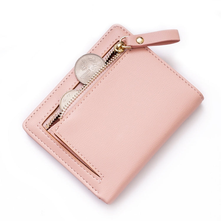 BATSIOE Short Type Ladies Wallet Small Fresh Two-Fold Student Bag Simple Multi-Card Coin Purse(Green)