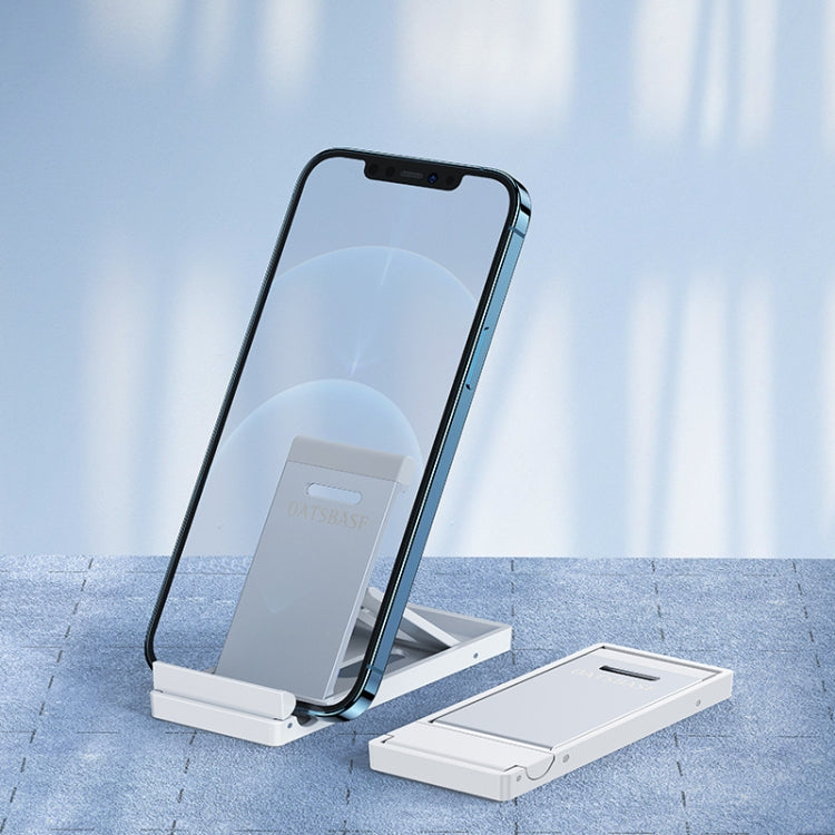 Oatsbasf 03637 Aluminum Alloy Mobile Phone Bracket Desktop Folding Portable Metal Rack(White)