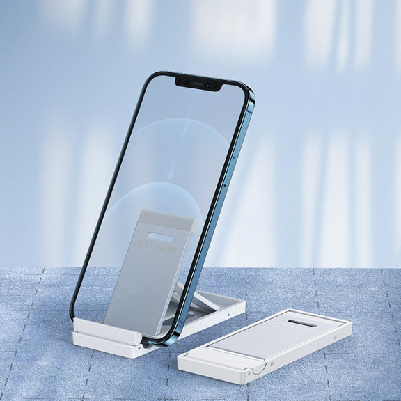 Oatsbasf 03637 Aluminum Alloy Mobile Phone Bracket Desktop Folding Portable Metal Rack(White)