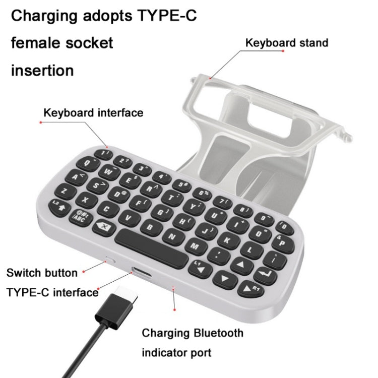 DOBE TP5-0556 Bluetooth Keyboard Wireless Gamepad With Headphone Jack For PS5(White)