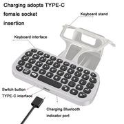DOBE TP5-0556 Bluetooth Keyboard Wireless Gamepad With Headphone Jack For PS5(White)