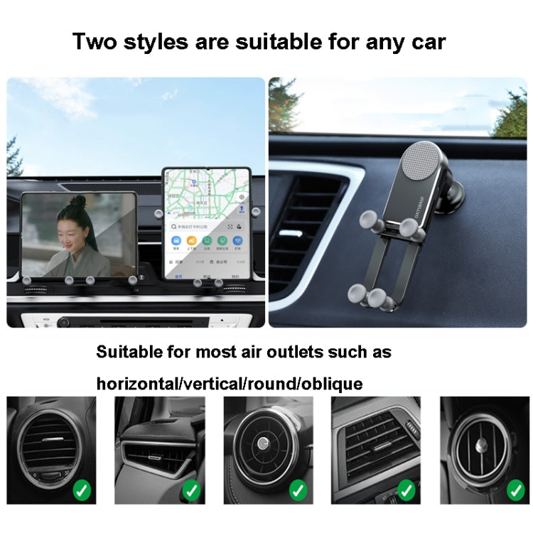 Oatsbasf Car Gravity Metal Bracket Scalable and Stable Mobile Phone Bracket Folding Screen Mobile Phone Exclusive Car Bracket(Outlet Black)
