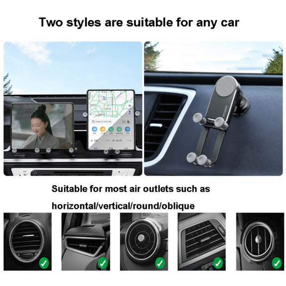 Oatsbasf Car Gravity Metal Bracket Scalable and Stable Mobile Phone Bracket Folding Screen Mobile Phone Exclusive Car Bracket(Outlet Black)