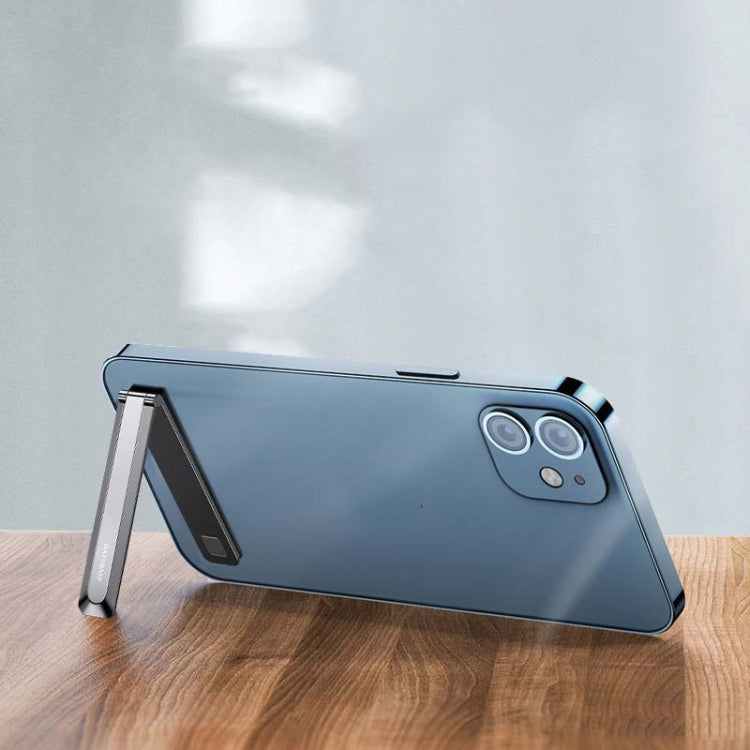 Oatsbasf 03654 Mini Mobile Phone Holder Back Sticker Portable Folding Desktop Multifunctional Magnetic Stand(Grey)