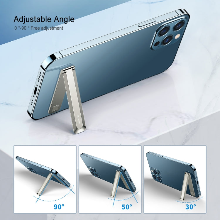 Oatsbasf 03654 Mini Mobile Phone Holder Back Sticker Portable Folding Desktop Multifunctional Magnetic Stand(Gold)