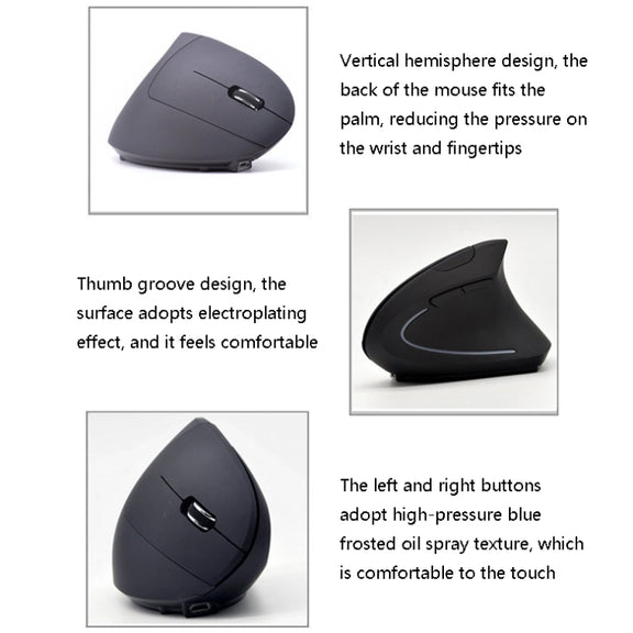 JS-5D 6 Keys 2.4G Ergonomic Vertical Mouse Cross-Border Wireless Charging Mouse(Wireless Charging Type)