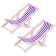 2 PCS 1:12 Beach Lounge Chair Simulation Model Outdoor Beach Scene Shooting Props Can Be Folded(Purple) - Other Props by PMC TechLife | Online Shopping South Africa | PMC TechLife
