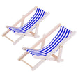 2 PCS 1:12 Beach Lounge Chair Simulation Model Outdoor Beach Scene Shooting Props Can Be Folded(Royal Blue) - free shipping - PMC TechLife - Order now!