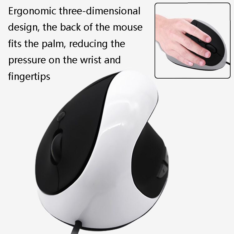 JSY-05 6 Keys Wired Vertical Mouse Ergonomics Brace Optical Mouse(Blue)