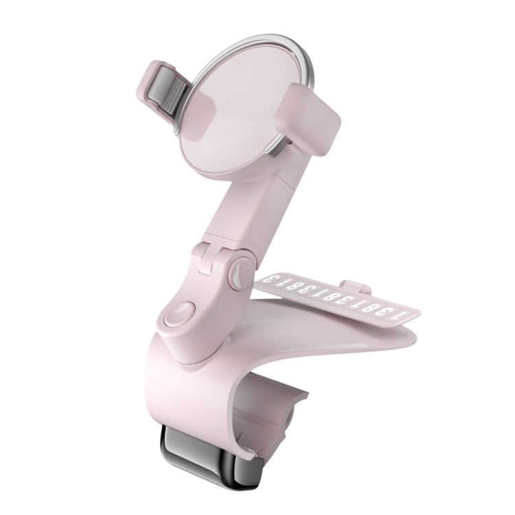 ZJ088 Car Mobile Phone Bracket Car Central Control Instrument Panel Rearview Mirror Multifunctional AR Navigation Bracket(Pink)