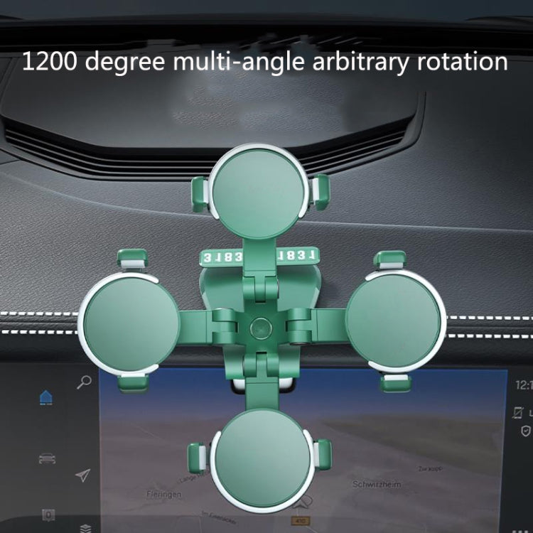 ZJ088 Car Mobile Phone Bracket Car Central Control Instrument Panel Rearview Mirror Multifunctional AR Navigation Bracket(Green)