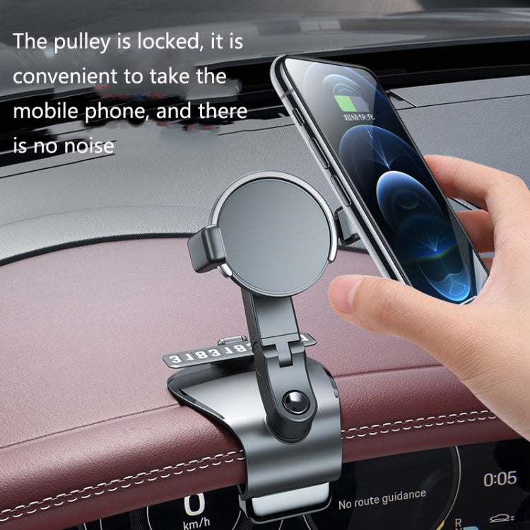 ZJ088 Car Mobile Phone Bracket Car Central Control Instrument Panel Rearview Mirror Multifunctional AR Navigation Bracket(Black)