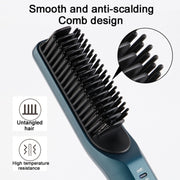 2 In 1 Curling And Straightening Dual-Use Mini Multi-Function Hair Straightener, Colour : Blue