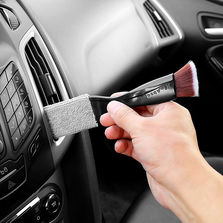 Car Air-Conditioned Air Outlet Cleaning Brush Car Interior Cleaning Tool Dust  Soft Hair Brush(Black)
