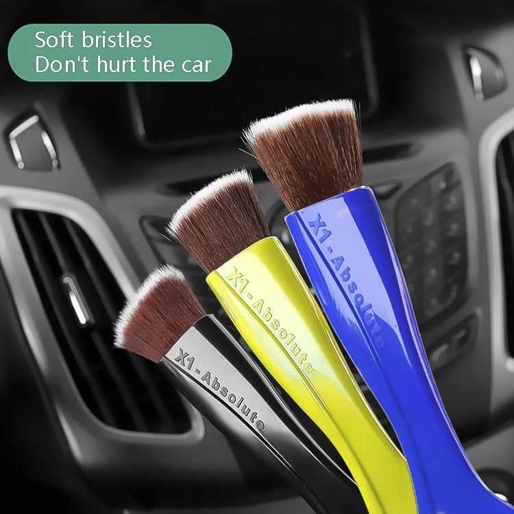 Car Air-Conditioned Air Outlet Cleaning Brush Car Interior Cleaning Tool Dust  Soft Hair Brush(Black)