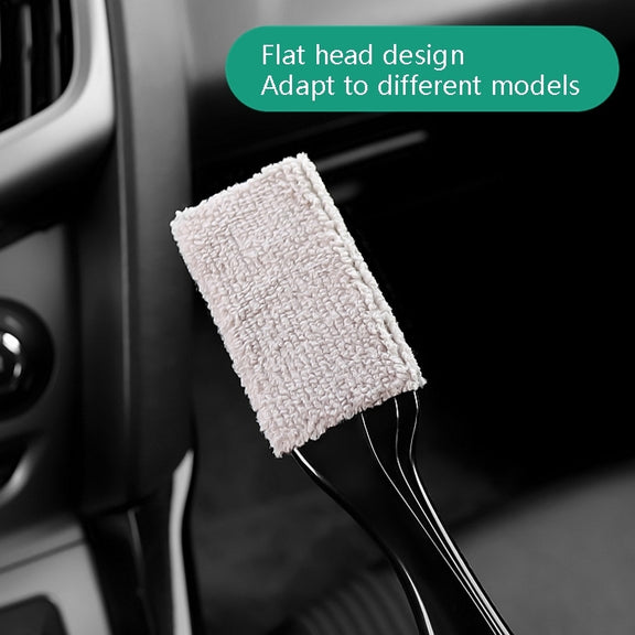 Car Air-Conditioned Air Outlet Cleaning Brush Car Interior Cleaning Tool Dust  Soft Hair Brush(Black)