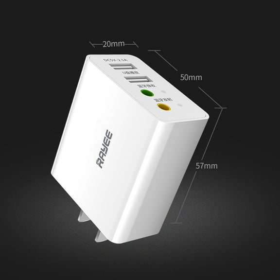 RAEYY D80 Bluetooth Adapter Audio Receiver Support 2.1A Dual USB Fast Charge, US Plug