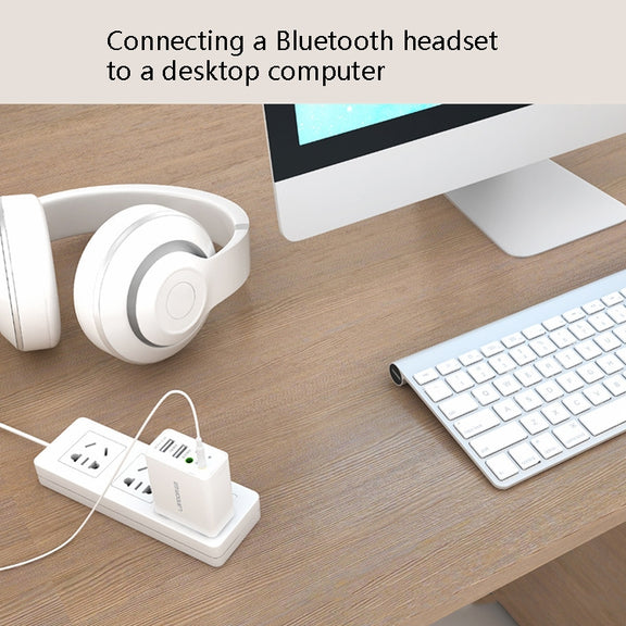 RAEYY D80 Bluetooth Adapter Audio Receiver Support 2.1A Dual USB Fast Charge, US Plug