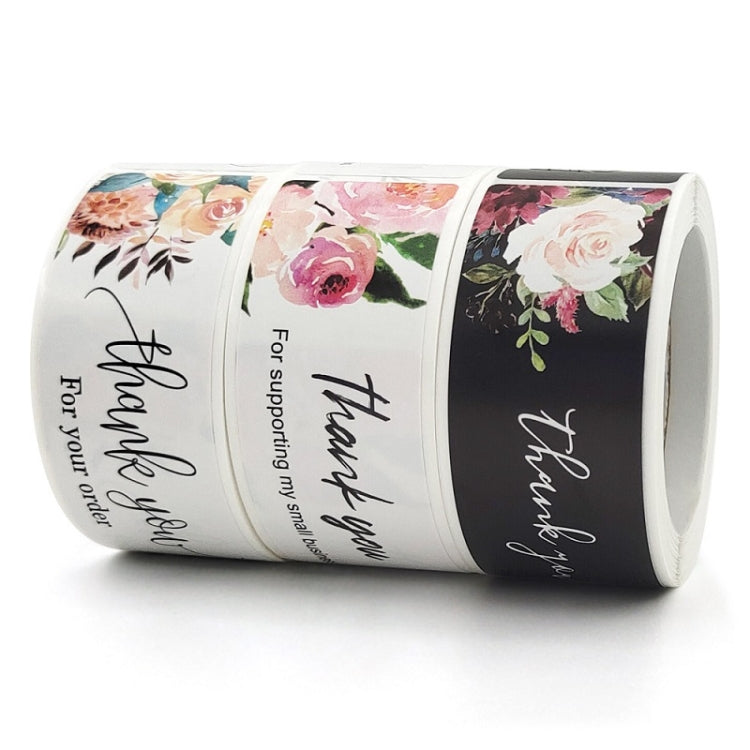 10 PCS Thank You Flower Sticker Gift Wrap Sealing Sticker, Size: 1x3 Inch(A-415)