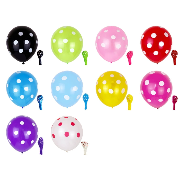 100 PCS FY-10280 12 Inch Dot Party Decorative Balloon Wedding Scene Arrangement Latex Balloon(Red White Dot)