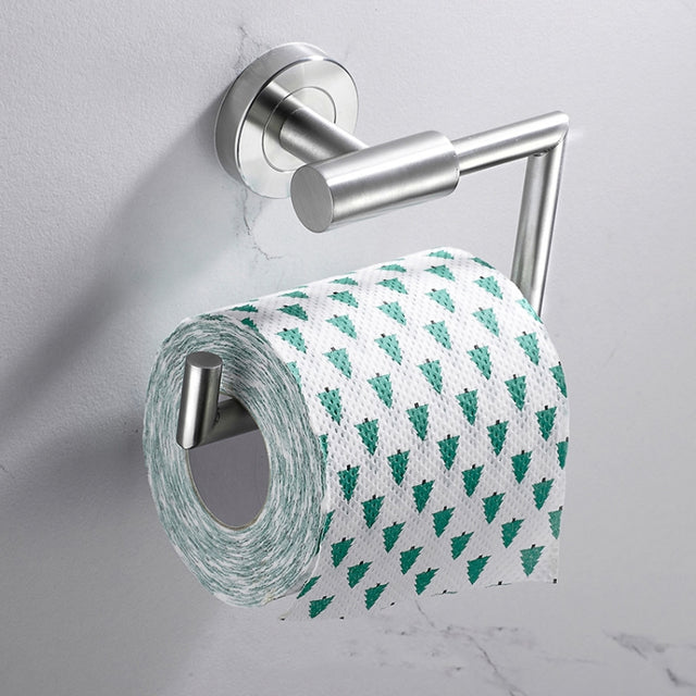 304 Stainless Steel With Grooved Bathroom Pendant Bathroom Shelf,Style: Paper Towel Holder  B
