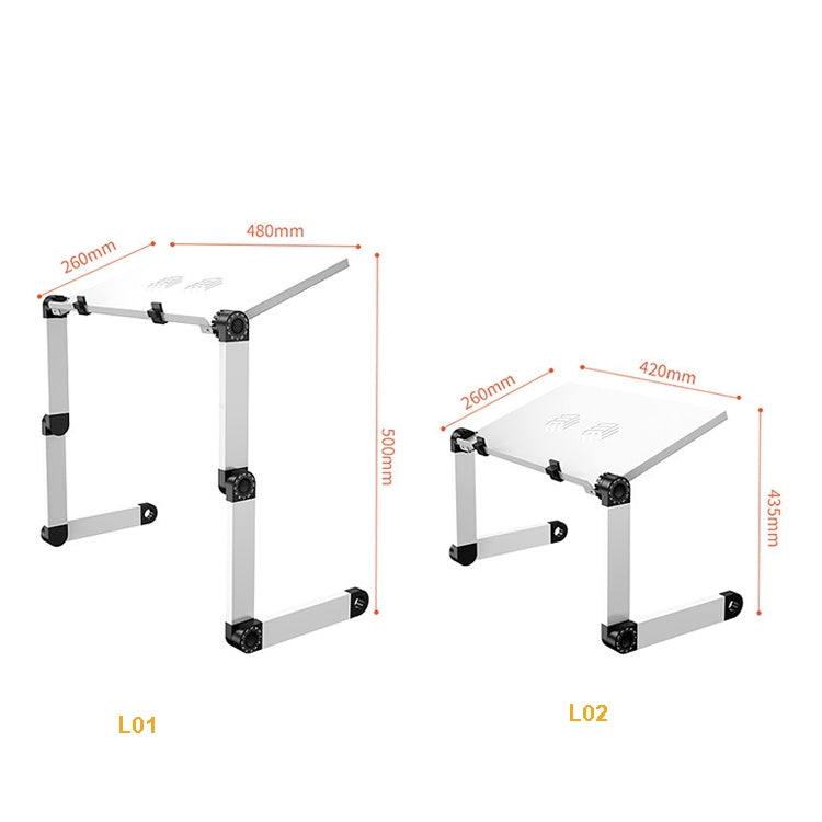 Oatsbasf Folding Computer Desk Laptop Stand Foldable Lifting Heightening Storage Portable Rack,Style: L01 Black