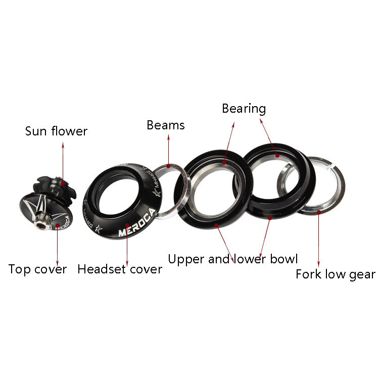 MEROCA Bearing Bowl Mountain Tower 44mm Built-In Straight Tube Bowl(Black)