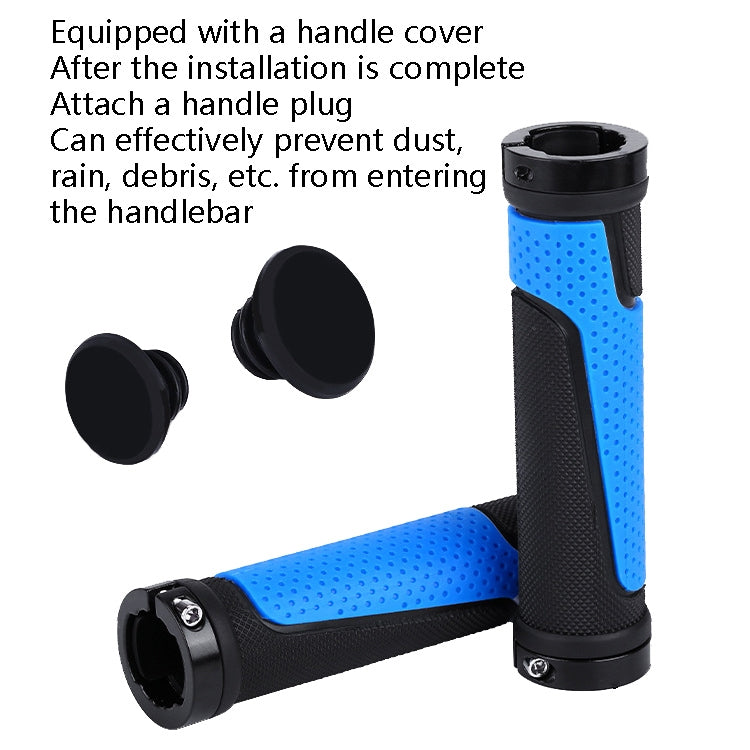 2 Pairs BG-0404 Bicycle Rubber Handle Cover The Mountain Bike Bilateral Lock Dead Anti-Slip Handle Cover(Grey)