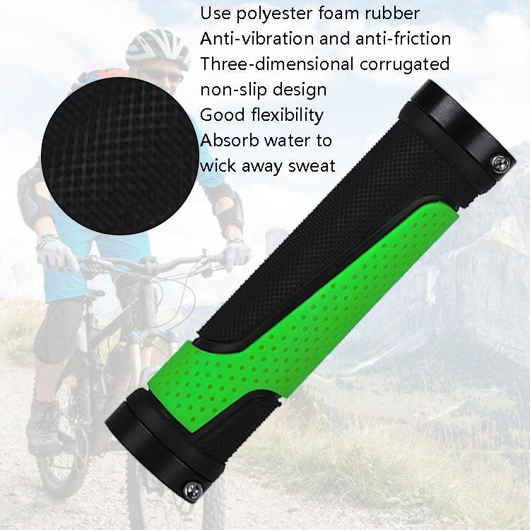2 Pairs BG-0404 Bicycle Rubber Handle Cover The Mountain Bike Bilateral Lock Dead Anti-Slip Handle Cover(Grey)
