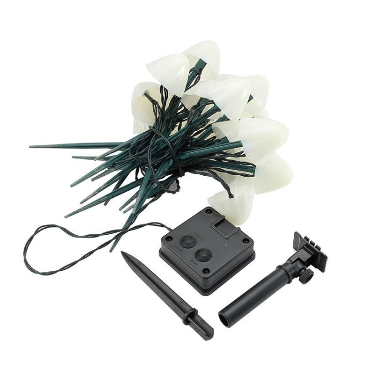 3.8m 10 LEDs Solar Mushroom Lawn Light Outdoor Water-resistant Garden Villa Landscape Decorative String Lights(Warm White Light)