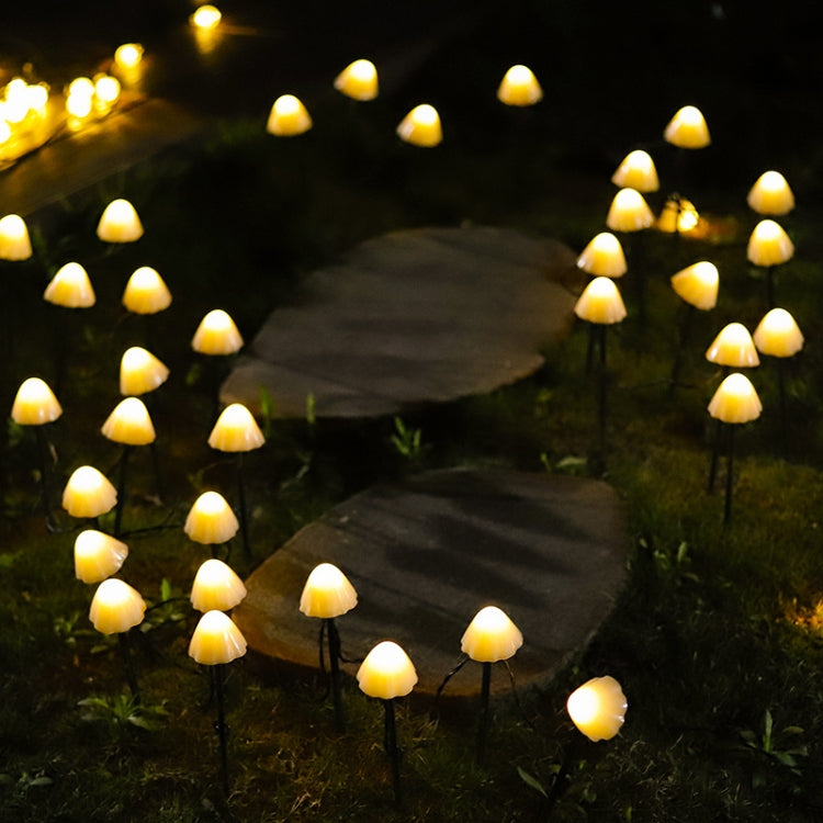 6.5m 30 LEDs Solar Mushroom Lawn Light Outdoor Water-resistant Garden Villa Landscape Decorative String Lights(Warm White Light)