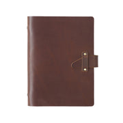 A5 Cowhide Retro Loose-Leaf Notebook Diary Office Business Simple Notepad Crazy Horse Leather Handbook( Brown)