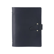 A5 Cowhide Retro Loose-Leaf Notebook Diary Office Business Simple Notepad Crazy Horse Leather Handbook(Black)