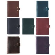 A5 Cowhide Retro Loose-Leaf Notebook Diary Office Business Simple Notepad Crazy Horse Leather Handbook( Brown)